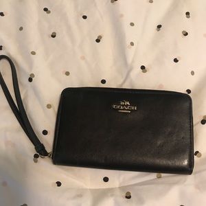COACH black wristlet